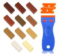 11 Pezzi Set di Riparazione di Cera, HGRGHH Set di Riparazione per Piastrelle con 1 Raschietto per Pietra Naturale, Riparazione Marmo, Riparazione Ceramica, Kit Riparazione Legno Stick Cera