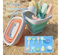 11 pezzi Set giocattoli da spiaggia - Combinazione di colori attenuati alla moda - Giocattoli da esterno per bambini! Sabbia magica, giocattoli da spiaggia per bambini, giocattoli da spiaggia per este