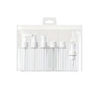 11 pezzi/set PET nero e bianco da viaggio portatile bottiglia separata shampoo bagno lozione tonico essenza confezione Per Viaggi(11pcs-white)