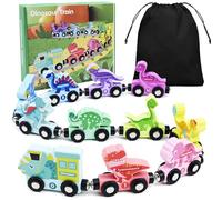 11 Pezzi Treno Giochi Legno Bambino, Treno dei Numeri dei Dinosauri in Legno, Giocattoli Didattici Montessori, Regali per 1 2 3 4 5 Anni Ragazze Ragazzi