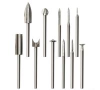 11 punte da trapano per intaglio del legno con gambo da 1/8" per utensili rotanti, progettate per aiutare nell'incisione precisa del legno, nel taglio profondo della scanalatura e nella creazione di