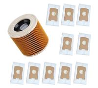 11 pz/set Aspirapolvere Sacchetti di Polvere Cartuccia del Filtro for Karcher 6.959-130.0 WD3 MV3 Parti for Vaccum Cleaner Lodevole