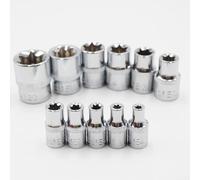 11 pz tipo E per bussole Torx a stella con 1/4 e 3/8 unità per strumenti di riparazione auto realizzati in acciaio al cromo vanadio per una maggiore coppia e durata