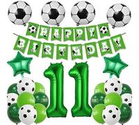 11. Set di decorazioni per compleanno, 11 anno di calcio, decorazione per compleanno, per ragazzi con numero gigante 11, pallone da calcio per 11 anni, decorazione per compleanno