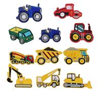 11 toppe per veicoli da costruzione, da applicare con ferro da stiro, per bambini, ragazzi, applicazione ricamata da cucire, termoadesiva per giacche, magliette, jeans e tutti i vestiti
