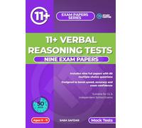 11+ Verbal Reasoning Practice Papers: Nine Full-Length Multiple-Choice Tests with Answer Keys and Downloadable Answer Sheets for 11 Plus and Independent School Exam Preparation