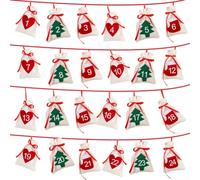 11 x 16 cm in feltro per conto alla rovescia di Natale, borsa da appendere con tasche numerate per tenere traccia dei giorni delle vacanze e riporre piccoli oggetti (numeri da 1 a 24)