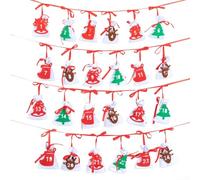 11 x 16 cm in feltro per conto alla rovescia di Natale, borsa da appendere con tasche numerate per tenere traccia dei giorni delle vacanze e riporre piccoli oggetti (svuotamento 1-24)