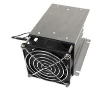 110 * 100 * 80 mm 60A relè a stato solido trifase SSR radiatore dissipatore di calore in alluminio con ventola 220VAC e copertura protettiva(Black dual ball)
