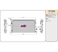 110.129/A AHE Radiatore, Raffreddamento motore per FORD,MAZDA,VOLVO