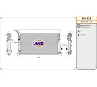 110.129 AHE Radiatore, Raffreddamento motore per FORD,MAZDA,VOLVO