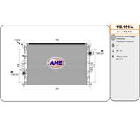 110.151/A AHE Radiatore, Raffreddamento motore per FORD,VOLVO