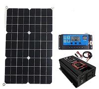110-220 Inverter batteria solare 4000W / 6000W Pannello solare 18W Controller Display a LED Batteria inverter solare Scheda di ricarica intelligente Migliora la dissipazione del calore(Black 6000W,12V