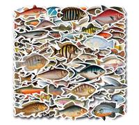 110 Adesivi Di Pesce, Personalità Creativa, Cartone Animato Divertente, Adesivo Per Graffiti Impermeabili Autoadesivo, Decorazione Di Taccuini Per La Tazza D'Acqua Per Skateboard Fai-Da-Te.