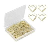 110 graffette a forma di cuore, grande oro, graffette a forma di cuore, per matrimoni, cartoline, scuola, ufficio