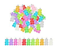 110 pendenti per orsi, orsi dei cartoni animati color caramella, accessori per gioielli fai-da-te, adatti per bracciali, collane, portachiavi, medagliette per animali domestici