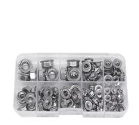 110 pezzi 304 acciaio inossidabile M3-M8 dadi flangiati esagonali kit assortimento M3 M4 M5 M6 M8 dado flangiato esagonale esagonale dentellato Spinlock Lock
