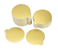 110 pezzi 9 cm Mini Cake Board,Tavole in cartone dorato,Robusto tavolo rotondo,Materiale monouso e leggero mini tavole,per matrimoni, compleanni o catering professionale