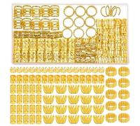 110 Pezzi Accessori Pirata Anelli Per Capelli Donna Anellini Per Gioielli Regolabili Per Trecce Decorative Colore Oro Organizzatore