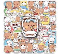 110 Pezzi Adesivi Bubu Dudu per bambini, Dudu Bubu Simpatica Decorazione, Cartone Animato Panda Adesivi impermeabili, Decorazione per laptop, skateboard, scrapbook, borraccia, bambini