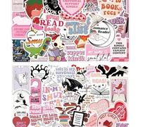 110 Pezzi Adesivi per Libri ed Estetici, per Computer Portatile, Diario, Lettore E-Book, Valigia, Casco da Moto, Scrapbooking, Rosa, Carini, per Ragazze, Impermeabili