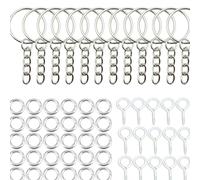 110 pezzi Portachiavi aprire salto anelli occhio perni Kit per Gioielli creazione DIY resina epossidica Portachiavi pendente Tagli UnicaAcciaio inossidabile