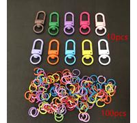 110 pezzi Set di accessori portachiavi multicolore per donna, inclusi anelli e maglie per portachiavi, decorazioni fai-da-te per portachiavi, accessori per auto, ciondoli per borse, regali carini per 