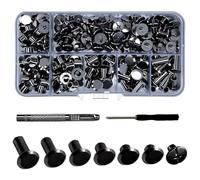 110 Pezzi Viti Chicago, Rivetti Cavi, Viti per Libri (M5 x 4/5/6/8/10/12mm) Per Borse, Rivestimenti in Pelle, Artigianato