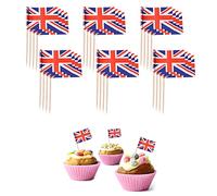 110 stuzzicadenti Union Jack, forniture per feste, per bandiere sandwich, torte, barbecue e bastoncini da cocktail, decorazione per eventi reali.