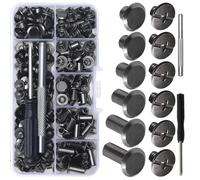 110 viti per libri, M5 x 4/5/6/8/10/12 mm, rivetti, viti Chicago, rivetti a vite per pelle, rivetti cavi, rivetti per pelle, viti da cintura, set di rivetti cavi