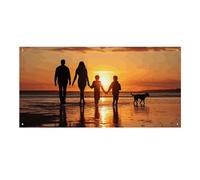 110 x 60 cm banner da appendere alla parete sfondo banner famiglia camminare insieme sfondo festa grande banner segno poster per Capodanno, laurea, matrimonio, festa di compleanno decorazione