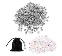 1100 Lettere E Perline D'Amore, 1 Custodia, Perline Distanziatrici Per Lettere, Perline Piatte Con Lettere Rotonde, Perline Artigianali, Accessori Di Gioielli Fai Da Te