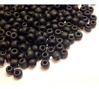 1100 perline in vetro da 4 mm, 6/0, perline pony trasparenti, mini perline rotonde (nero opaco)