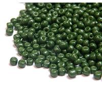 1100 perline in vetro da 4 mm, 6/0, perline pony trasparenti, mini perline rotonde (verde scuro opaco)