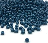 1100 perline in vetro da 4 mm, 6/0, pony, trasparenti, mini rotonde, per semi (blu marino opaco)