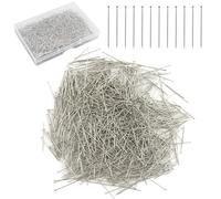 1100 Pezzi spilli senza testa, spilli da sarta, spilli da sarta lunghi, argento, con scatola di conservazione, per design di abbigliamento, cucito, fai da te, artigianato, lavorazione con perline