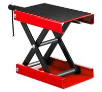 1100LBS Sollevatore for moto Supporto for martinetto a forbice centrale for coperto con cuscinetto in gomma antiscivolo Regola gli strumenti di altezza 190-330mm Funzionamento Fluido Efficiente(Red)