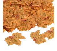 1100pcs per Artificial Leaves Fall Maple Autumn Fake Leaf Decoration, Red Yellow