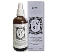 110ml, golddice 5 VITAMIN 3 PEPTIDE SKIN BOOSTER, Siero Concentrato Anti-Età con 5 Vitamine e 3 Peptidi per Borse, Occhiaie, Antiossidante e Decongestionante CONFEZIONE XXL 110ml