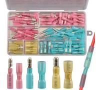 110pcs Connettori Impermeabili Termoretraibili, Connettori a Proiettile Kit Maschio e Femmina iIolati, Connettori Elettrici Terminali a Crimpare Termorestringenti, Terminali per Cavi Elettrici