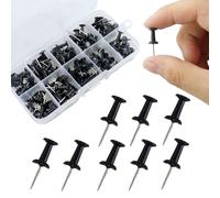 110Pz Puntine Da Disegno,Colore Nero,Spilli Riutilizzabili Con Scatola In Plastica Solida,Antiruggine,Pins,Puntine Per Lavagna Sughero,Bacheca,Scuola,Ufficio