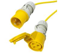 110v 16 Amp Artico Giallo Estensione Cavo. Site Gancio Up Longitudinale 3x2.5mm