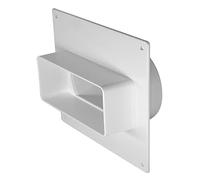 110x55 mm - Ø 100 mm Adattatore per Condotti da Rettangolari a Rotondi - Riduttore, Connettore in Plastica con Flangia