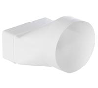 110x55mm - Ø 100mm Giunto Orizzontale da Tubo Tondo a Rettangolare - Adattatore/Riduttore in Plastica