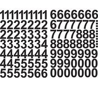 111 adesivi con numeri autoadesivi da 4 cm, colore nero, resistente alle intemperie e ai raggi UV, numeri da 0 a 9 + punti, ideali per numeri civici, cartelli, cassette delle lettere e progetti fai da