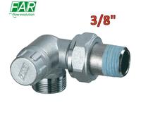 1117 - Detentore 3/8'' ad angolo doppia squadra DX attacco rame - FAR