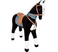 11178 Cavallo da Equitazione Nero Ombra Small Foot, con Sella Rimovibile, Foulard ed Effetti sonori, a Partire dai 5 Anni.