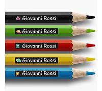 112 etichette adesive scuola per matite e oggetti, nero | adatte per quaderni, libri, astucci e materiale scolastico, con personalizzazione chiara e resistente