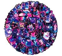 112 immagini adesive per gatti al neon, set per bambini, simpatiche decorazioni per gatti, gatti musicali, disegni cartoni animati, adatti per valigie, skateboard, diari, laptop, chitarre, tazze