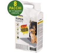 112 Tappetini igienici per cani SuperNappy Carbone Attivo 84x57 cm - 8 pacchi Cr